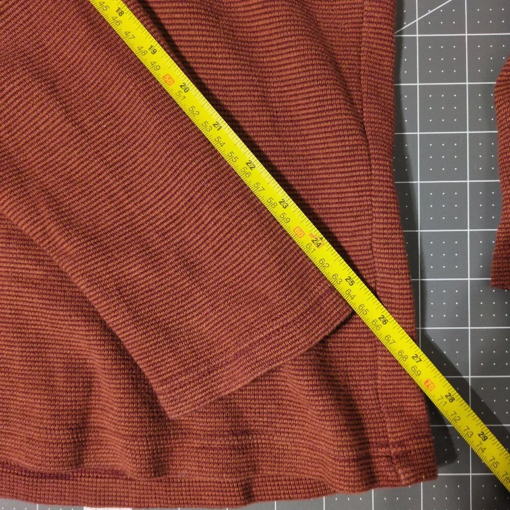 Bonobos Waffle Knit Mens Large Crew Orange Long Sleeve Grunge Streetwear Skate - Picture 12 of 12